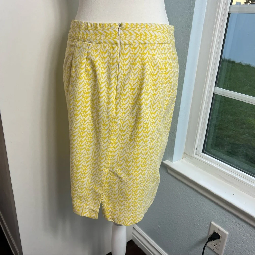 Cynthia Rowley Yellow White Print Skirt | Size 6‎ | Cotton Blend